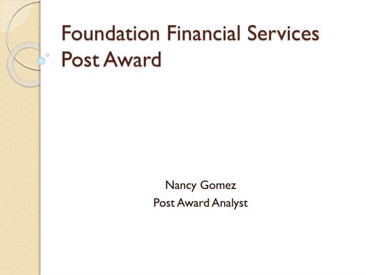 foundation financial services post award