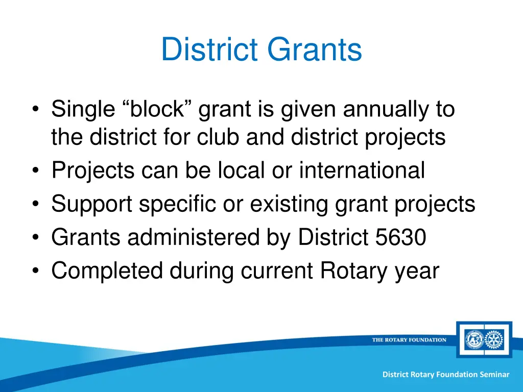 district grants