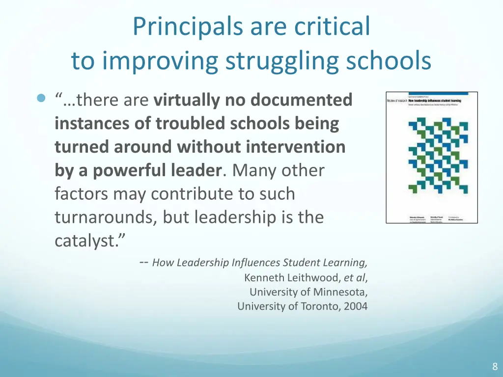 principals are critical to improving struggling