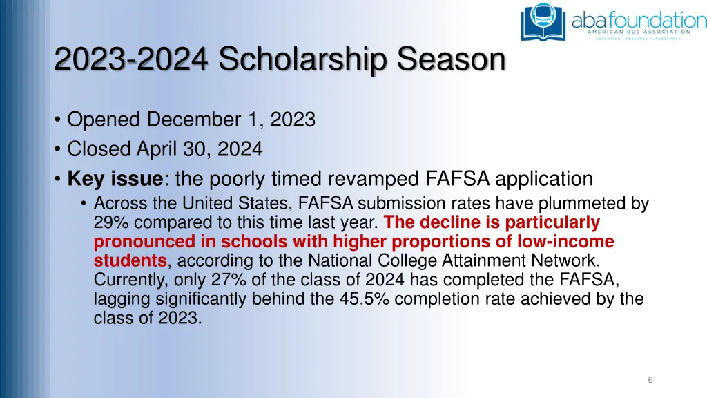 2023 2024 scholarship season