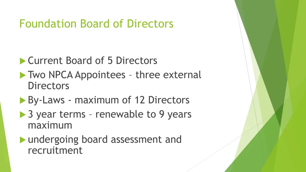 foundation board of directors