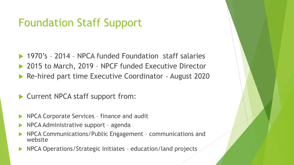 foundation staff support