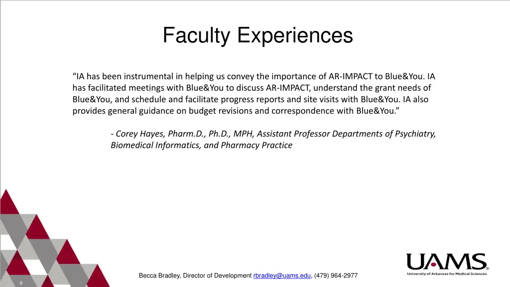 faculty experiences