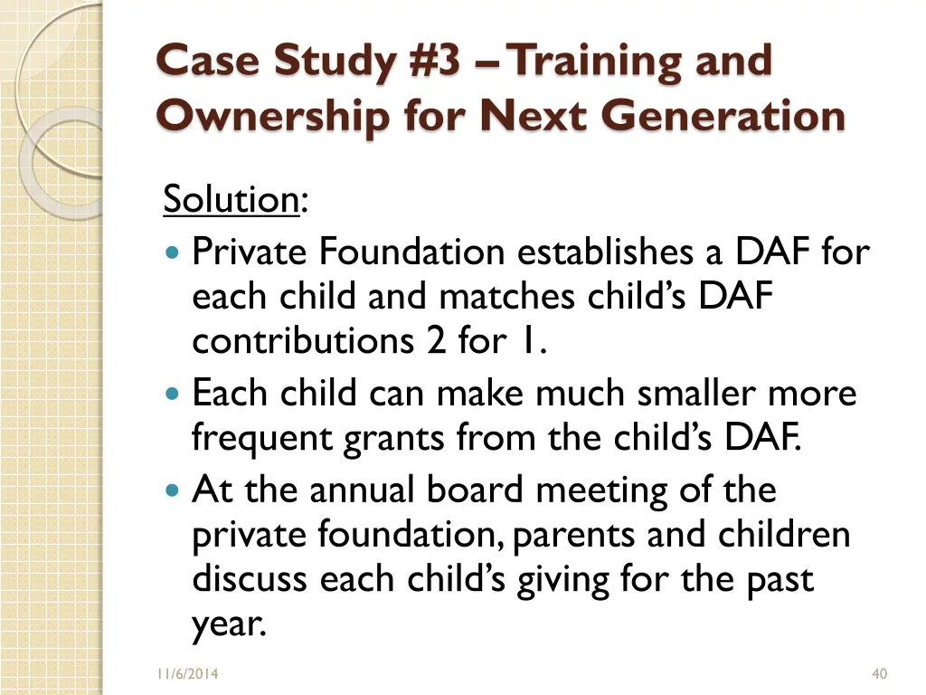 case study 3 training and ownership for next 2