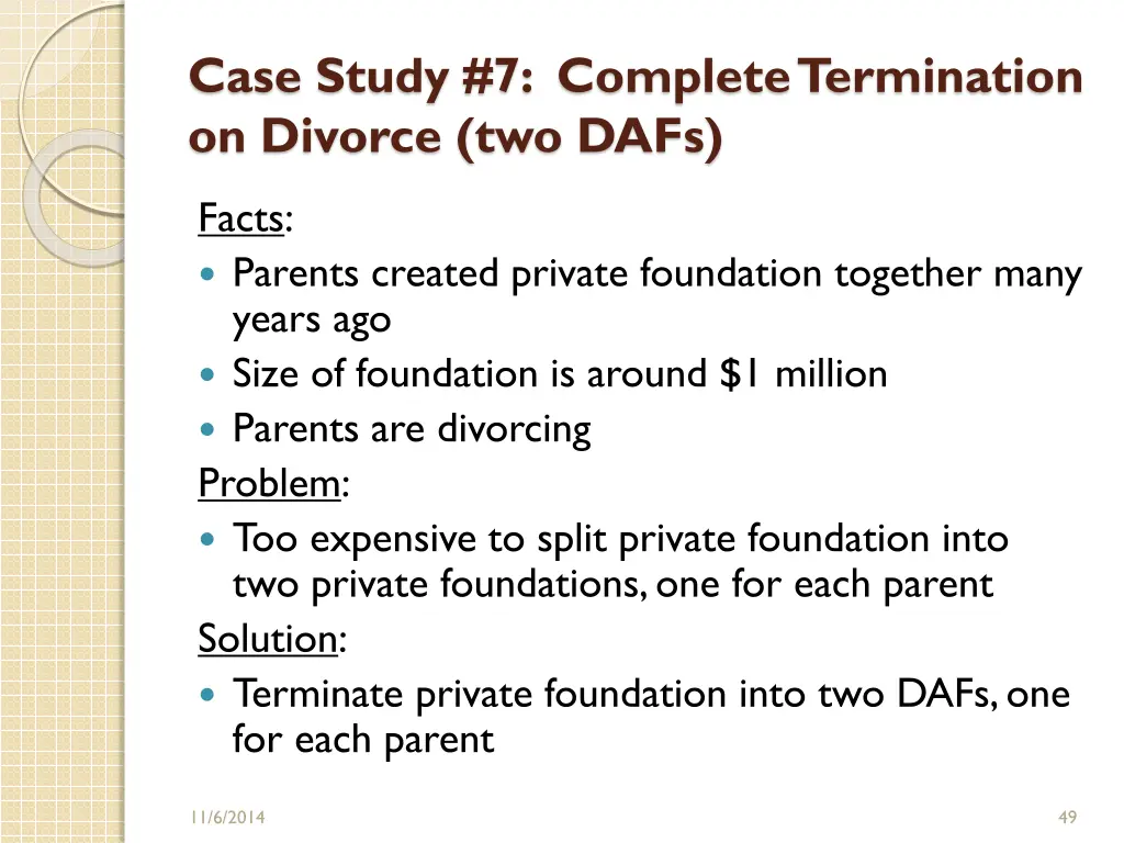 case study 7 complete termination on divorce