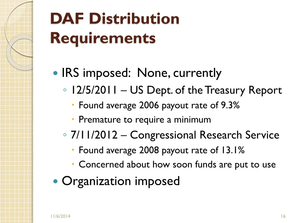 daf distribution requirements