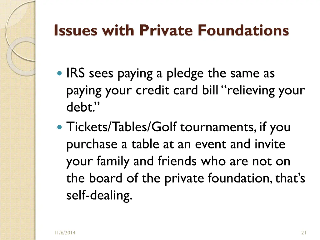 issues with private foundations 1