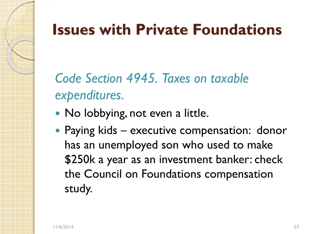 issues with private foundations 3