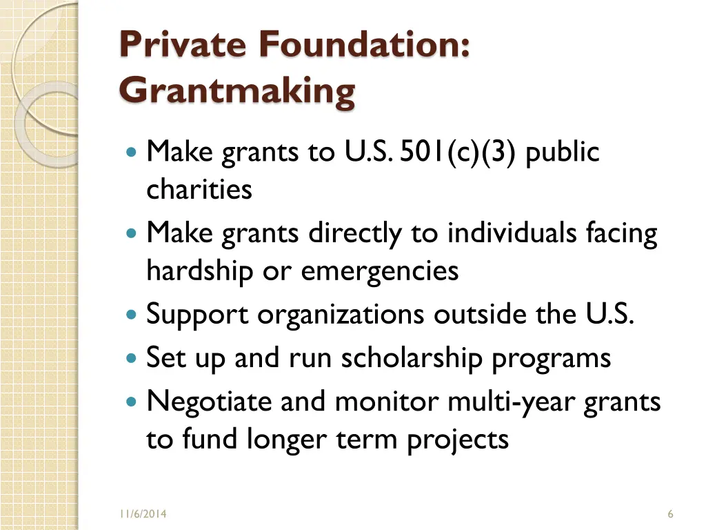 private foundation grantmaking