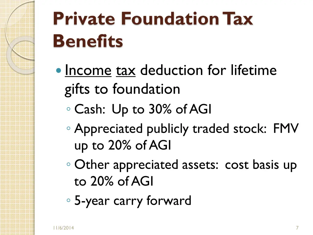 private foundation tax benefits