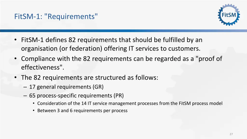 fitsm 1 requirements