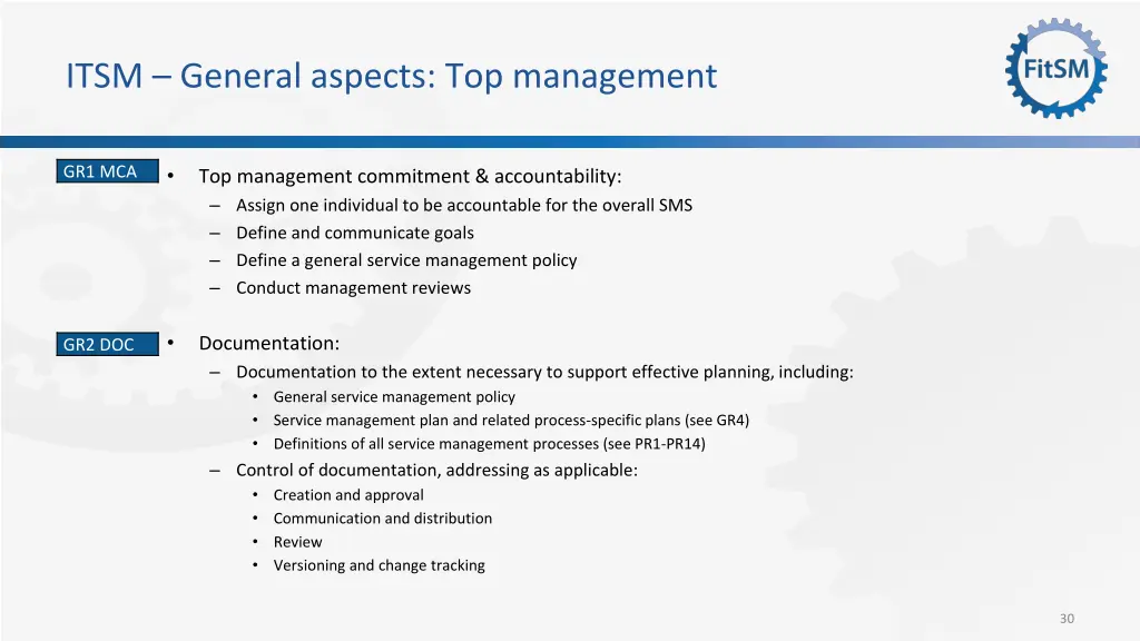 itsm general aspects top management