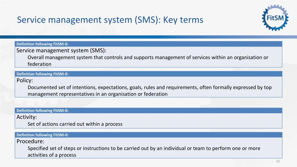 service management system sms key terms