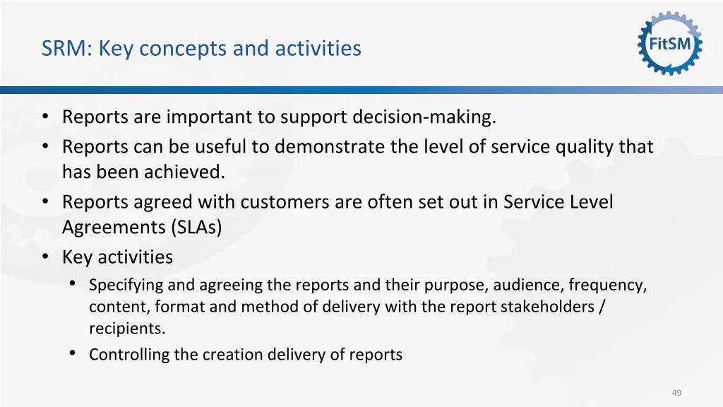 srm key concepts and activities