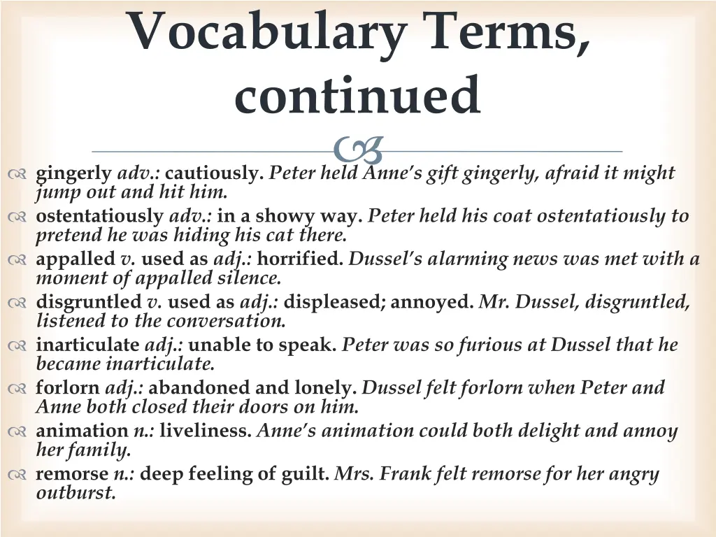 vocabulary terms continued