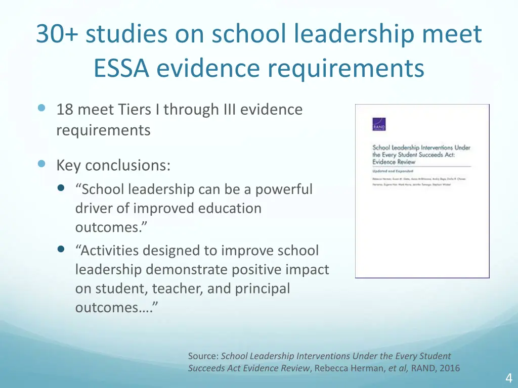 30 studies on school leadership meet essa