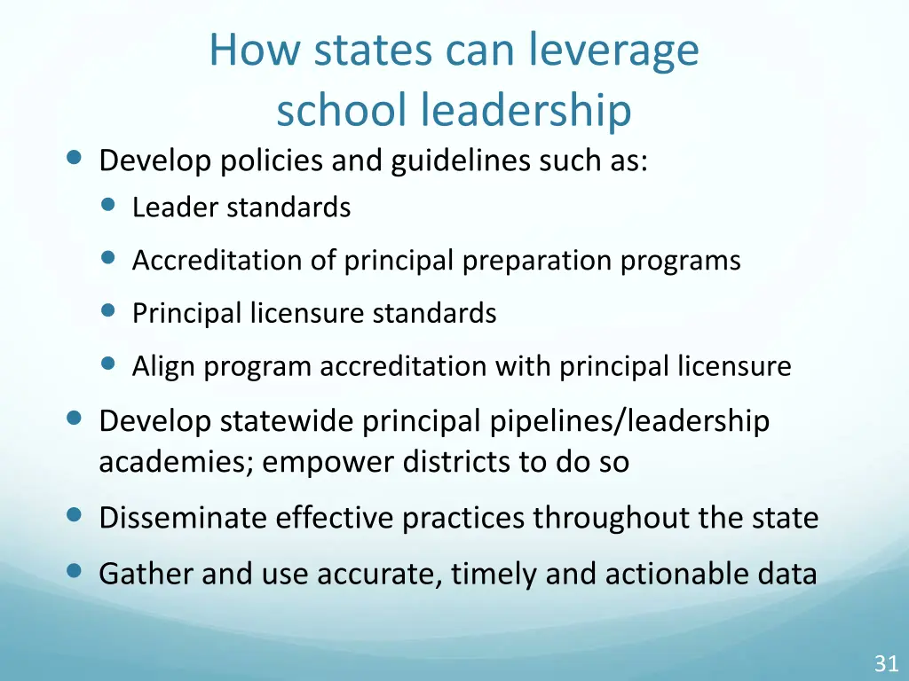 how states can leverage school leadership develop