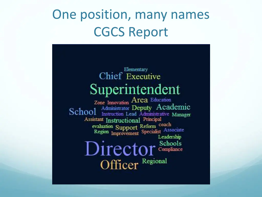 one position many names cgcs report