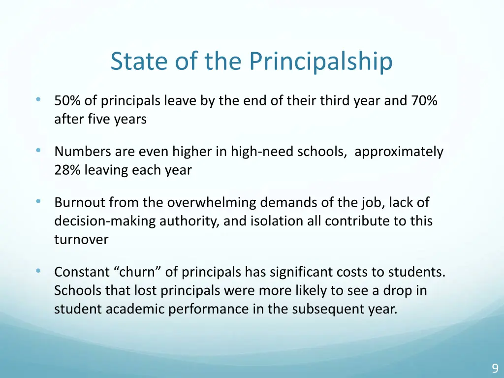 state of the principalship