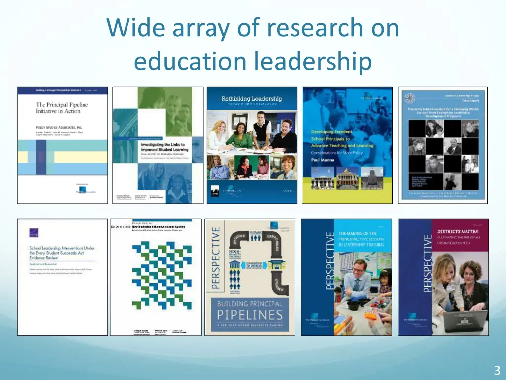 wide array of research on education leadership