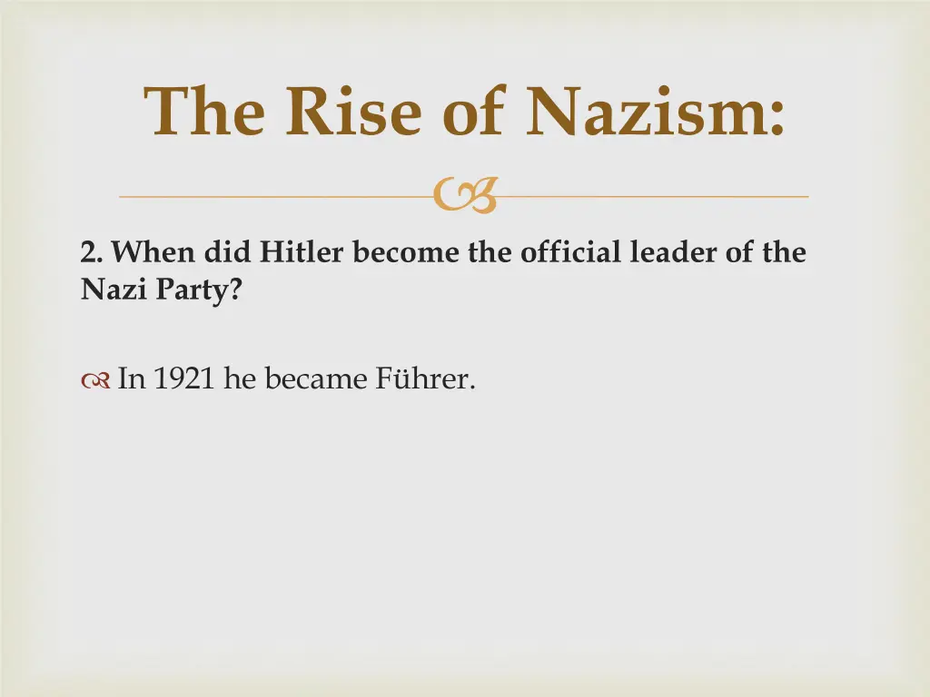 the rise of nazism 1