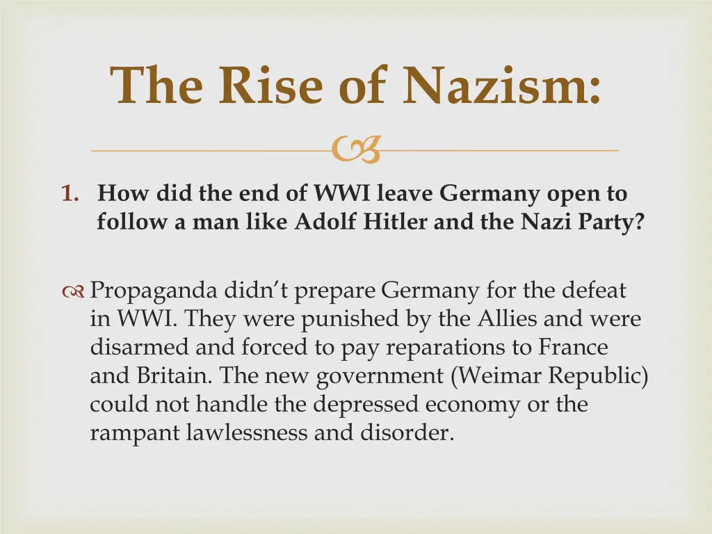 the rise of nazism