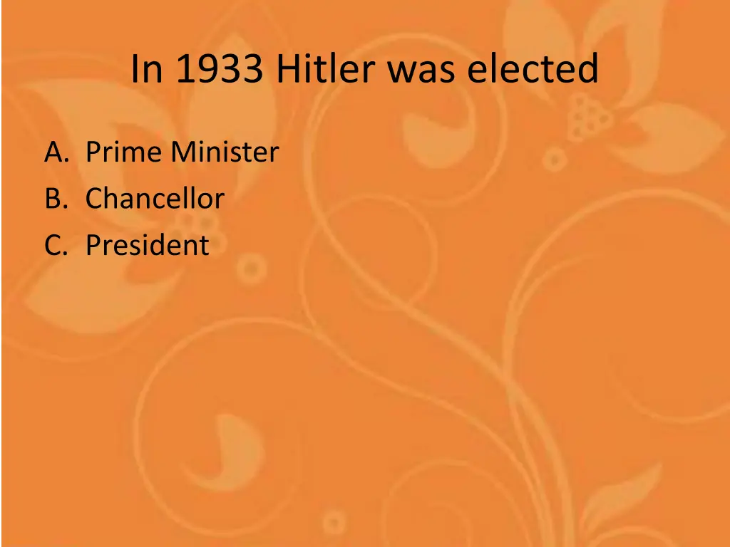 in 1933 hitler was elected