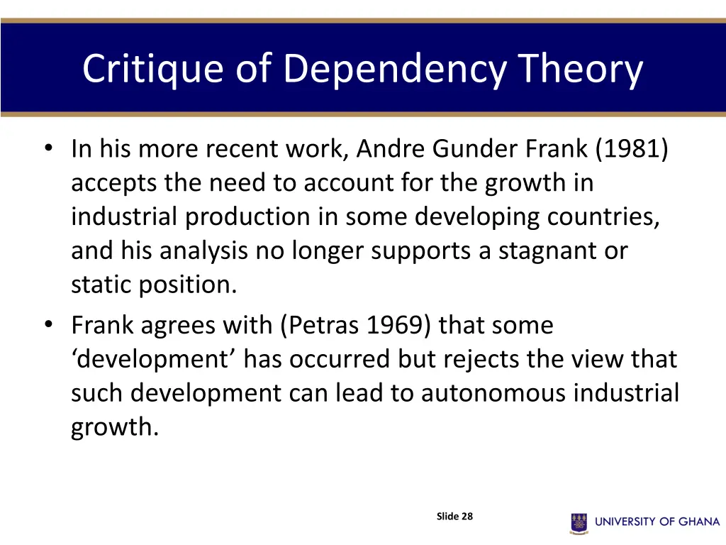 critique of dependency theory 1