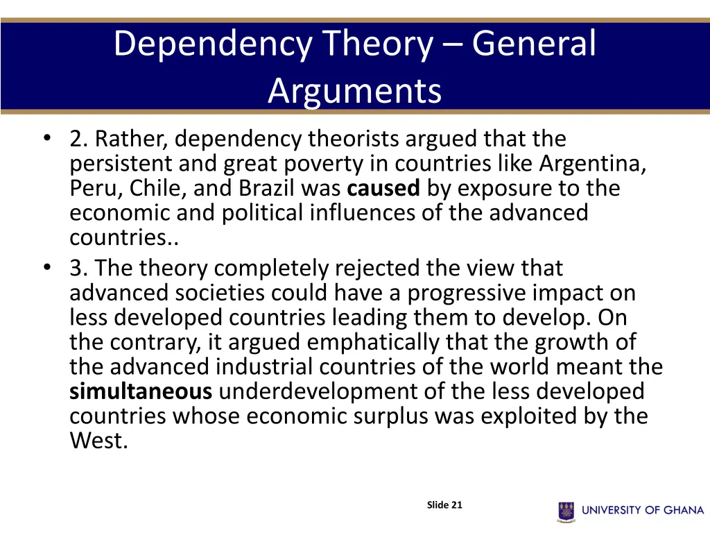 dependency theory general arguments 2 rather