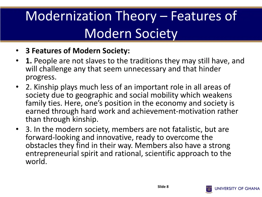 modernization theory features of modern society