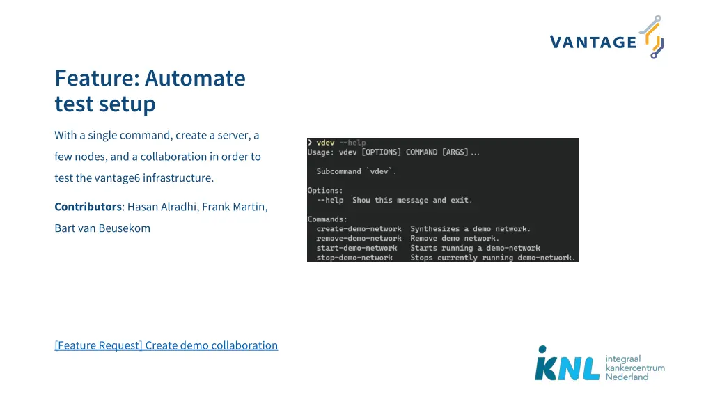 feature automate test setup