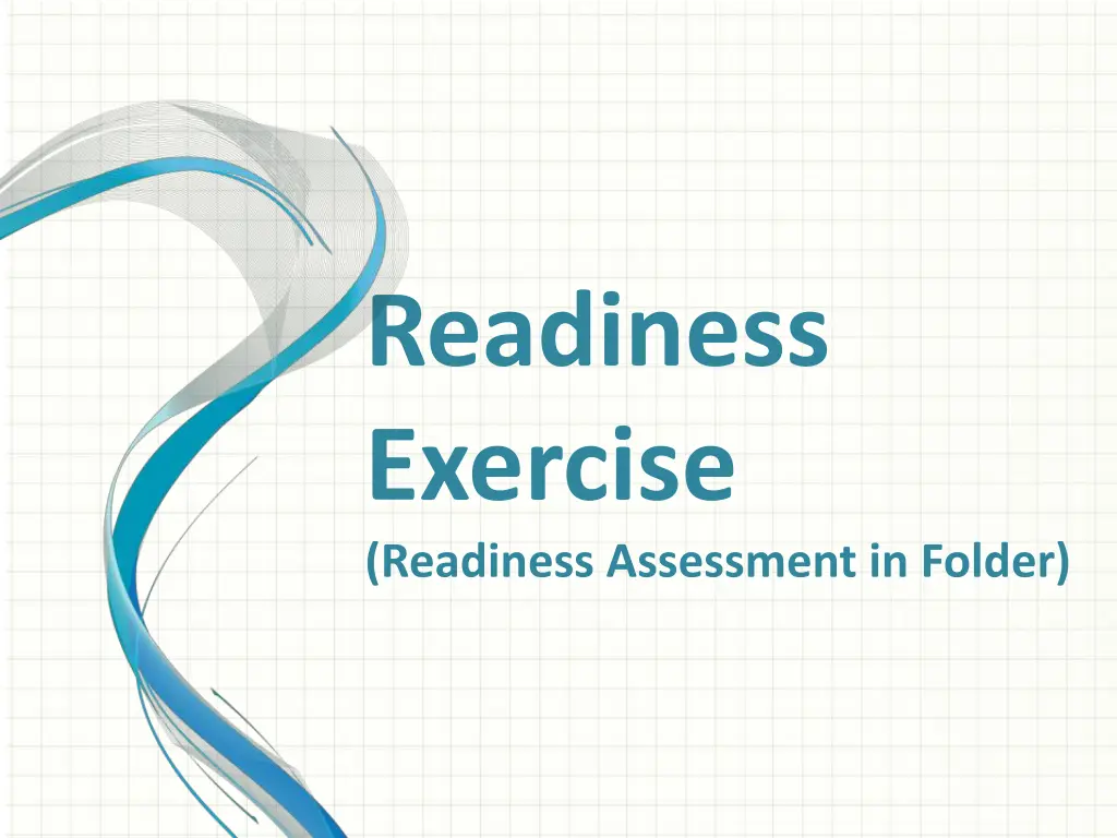 readiness exercise readiness assessment in folder