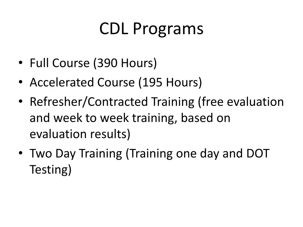 cdl programs