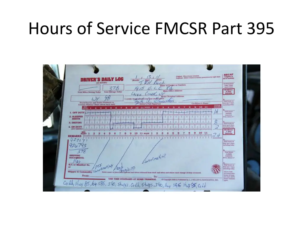 hours of service fmcsr part 395