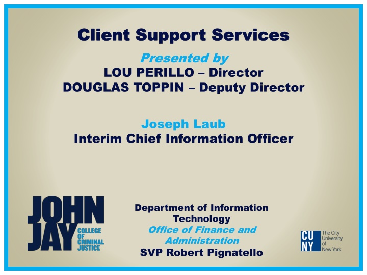 client support services presented by lou perillo