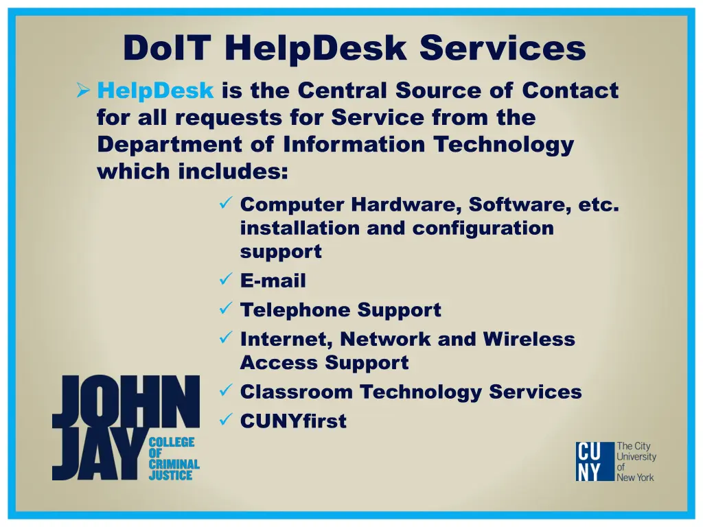 doit helpdesk services helpdesk is the central