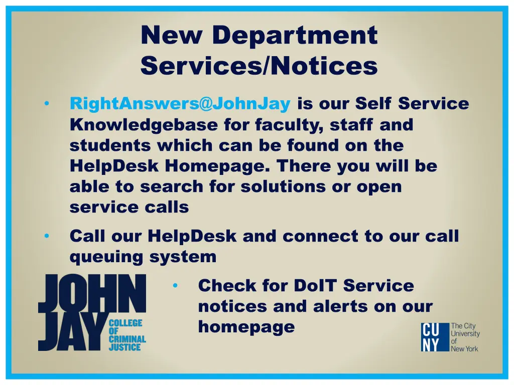 new department services notices