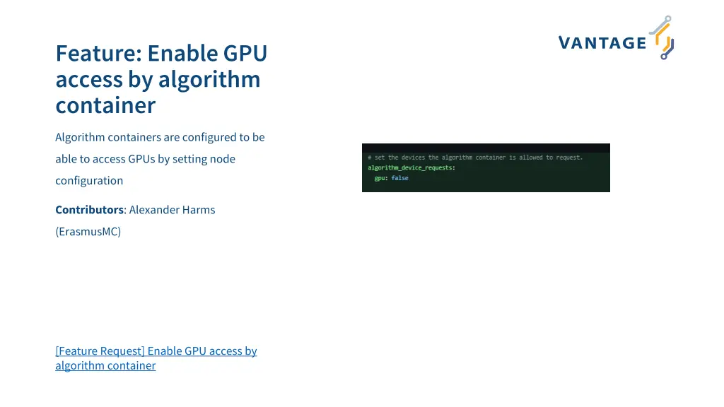 feature enable gpu access by algorithm container