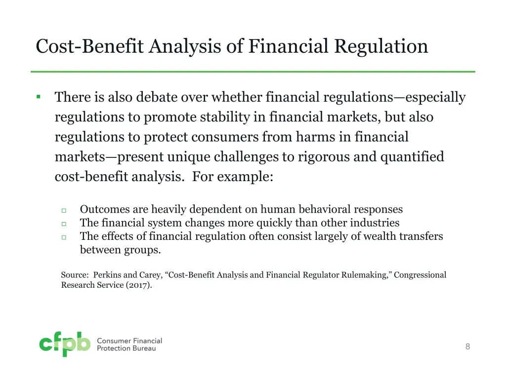 cost benefit analysis of financial regulation 1