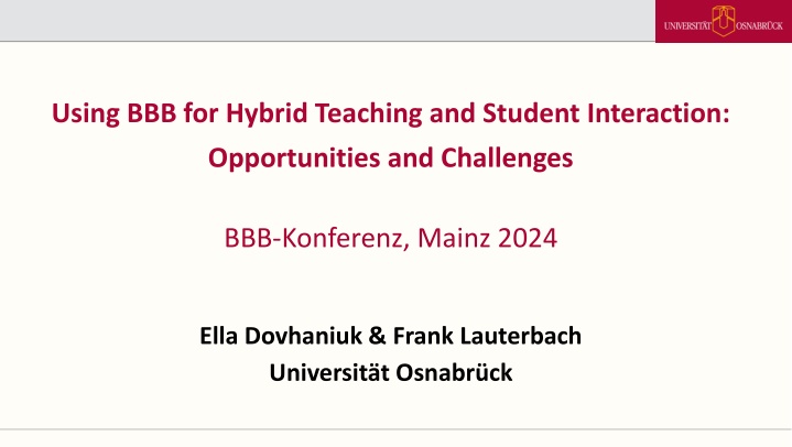 using bbb for hybrid teaching and student