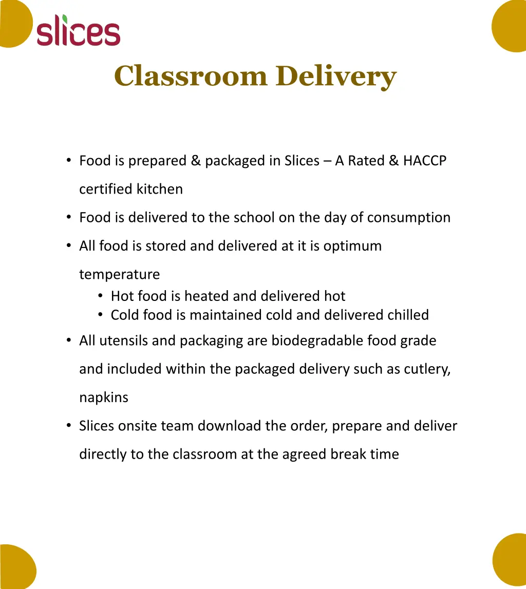 classroom delivery