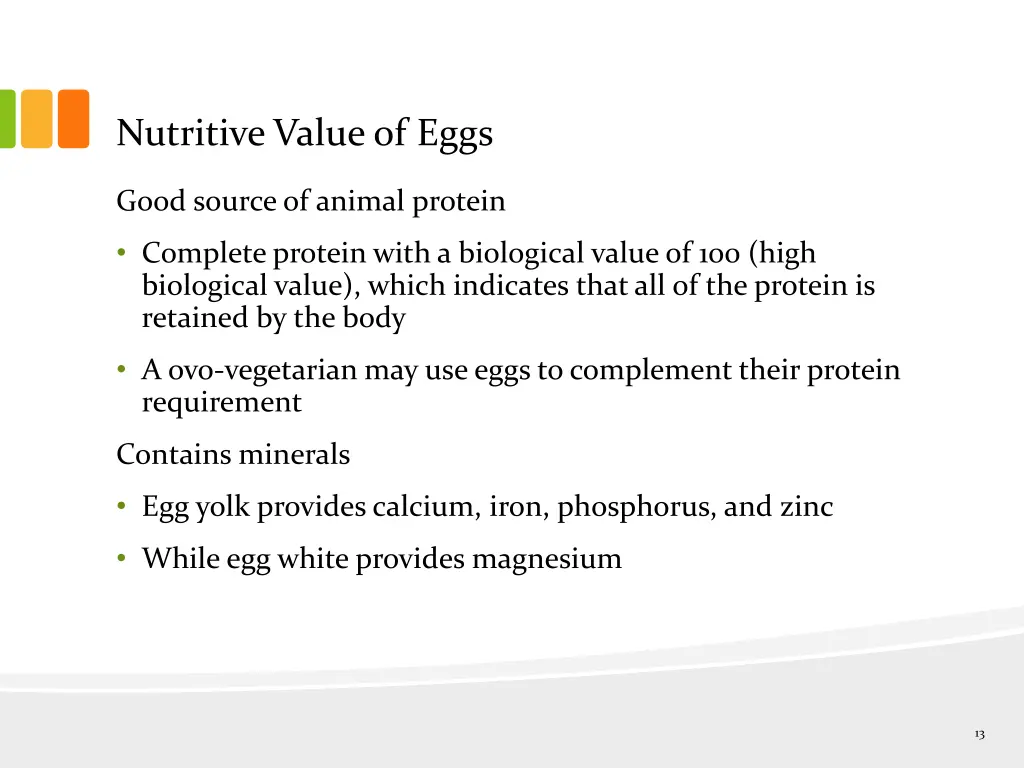 nutritive value of eggs 3