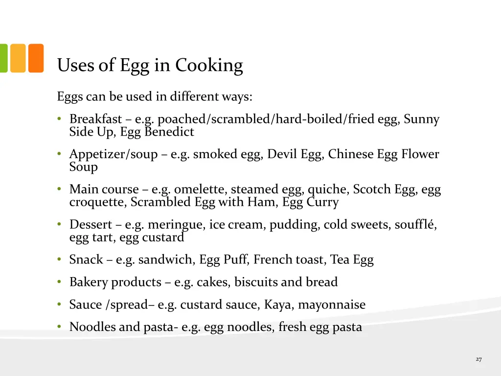 uses of egg in cooking 3