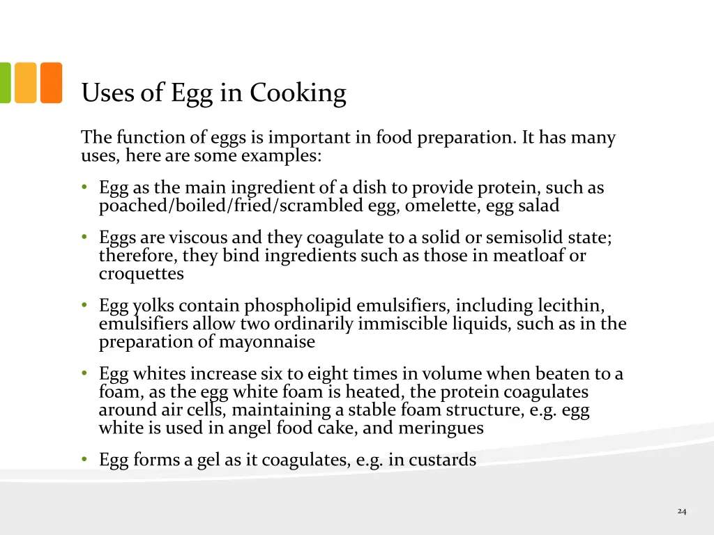 uses of egg in cooking