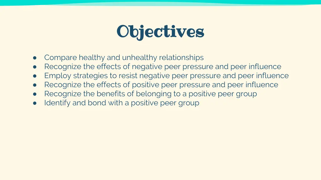 objectives objectives