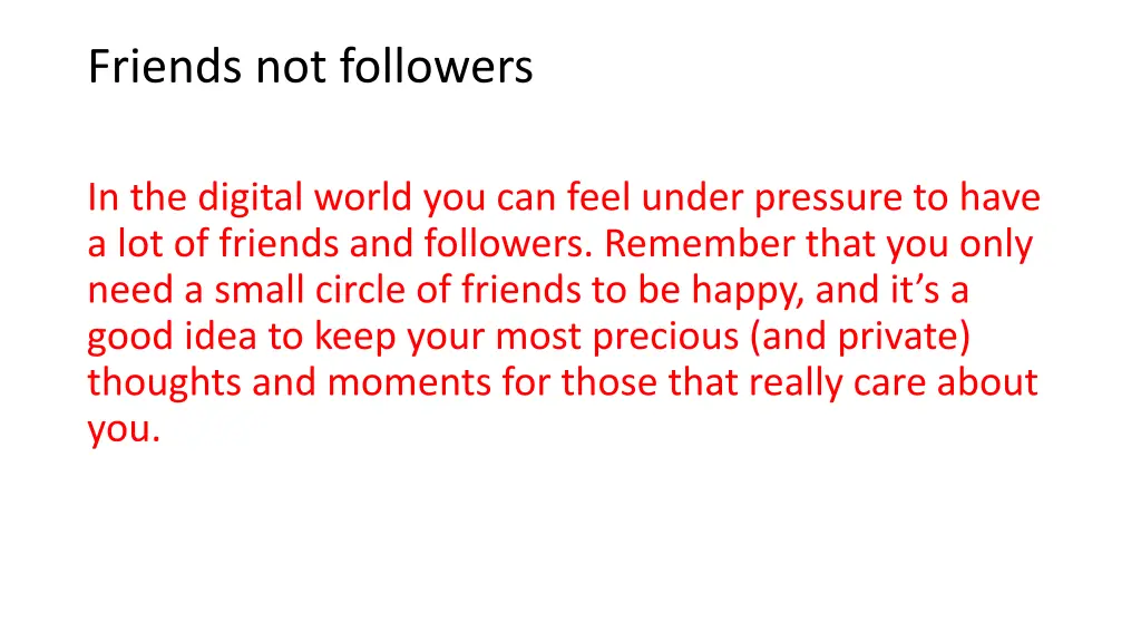 friends not followers