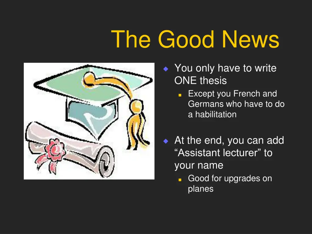 the good news