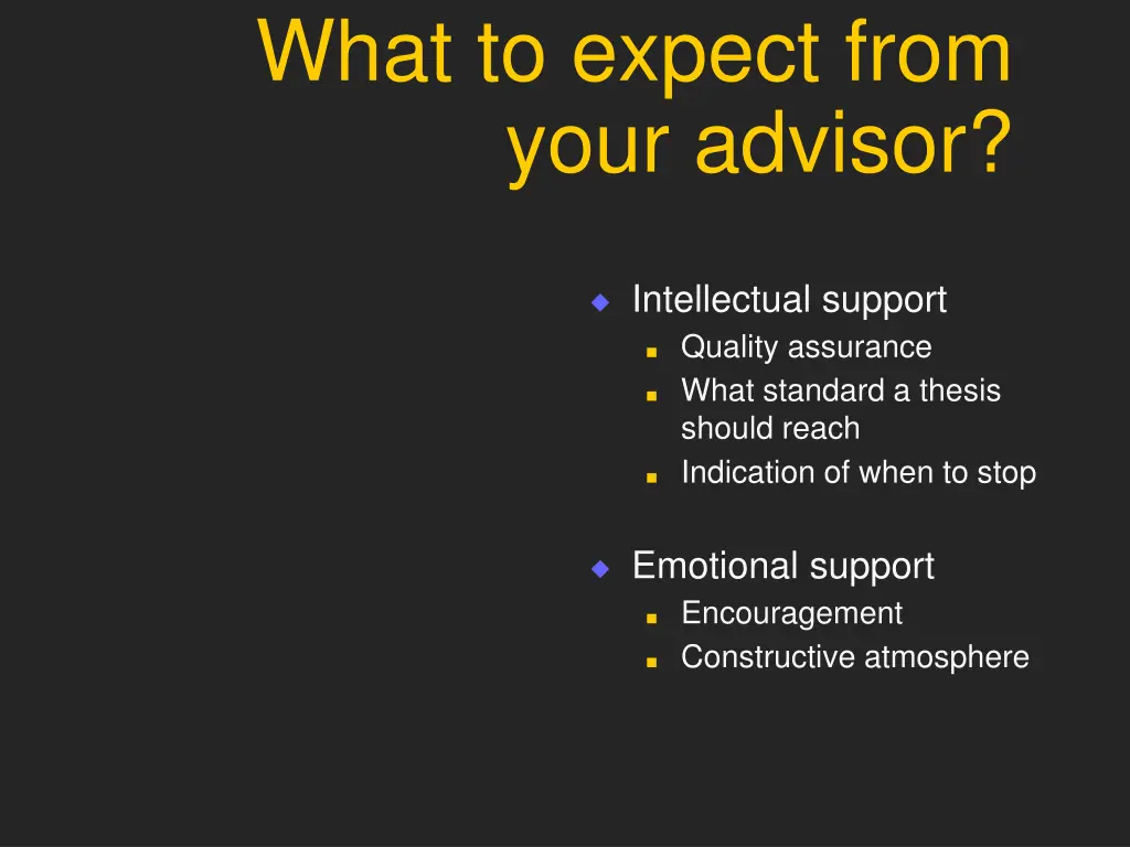 what to expect from your advisor 1