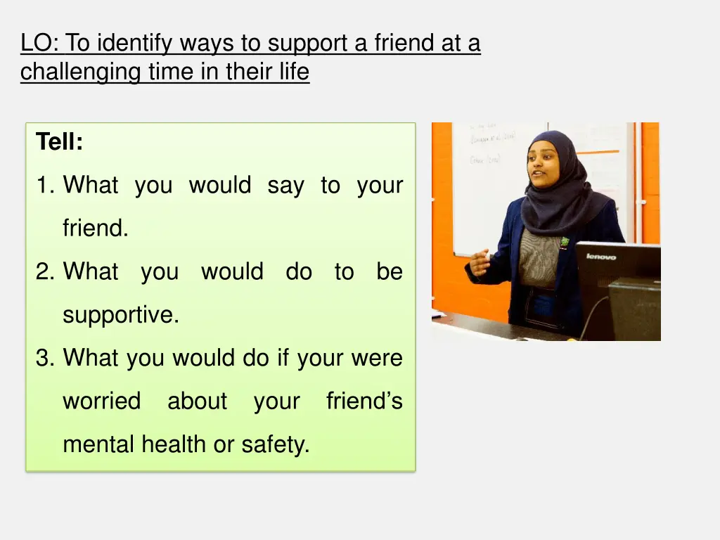 lo to identify ways to support a friend 2