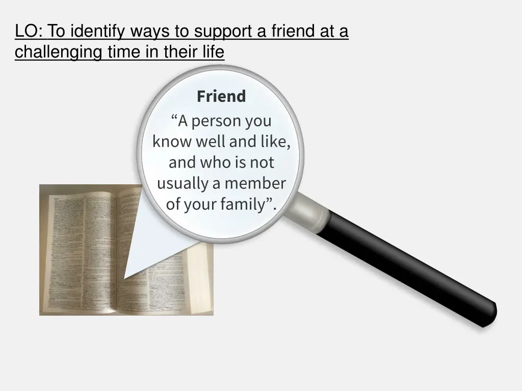 lo to identify ways to support a friend